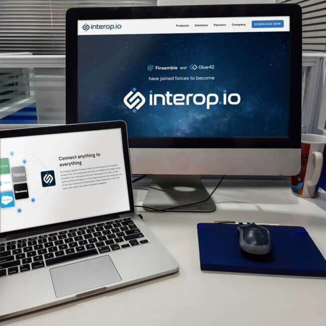 interop.io Website on computer monitor