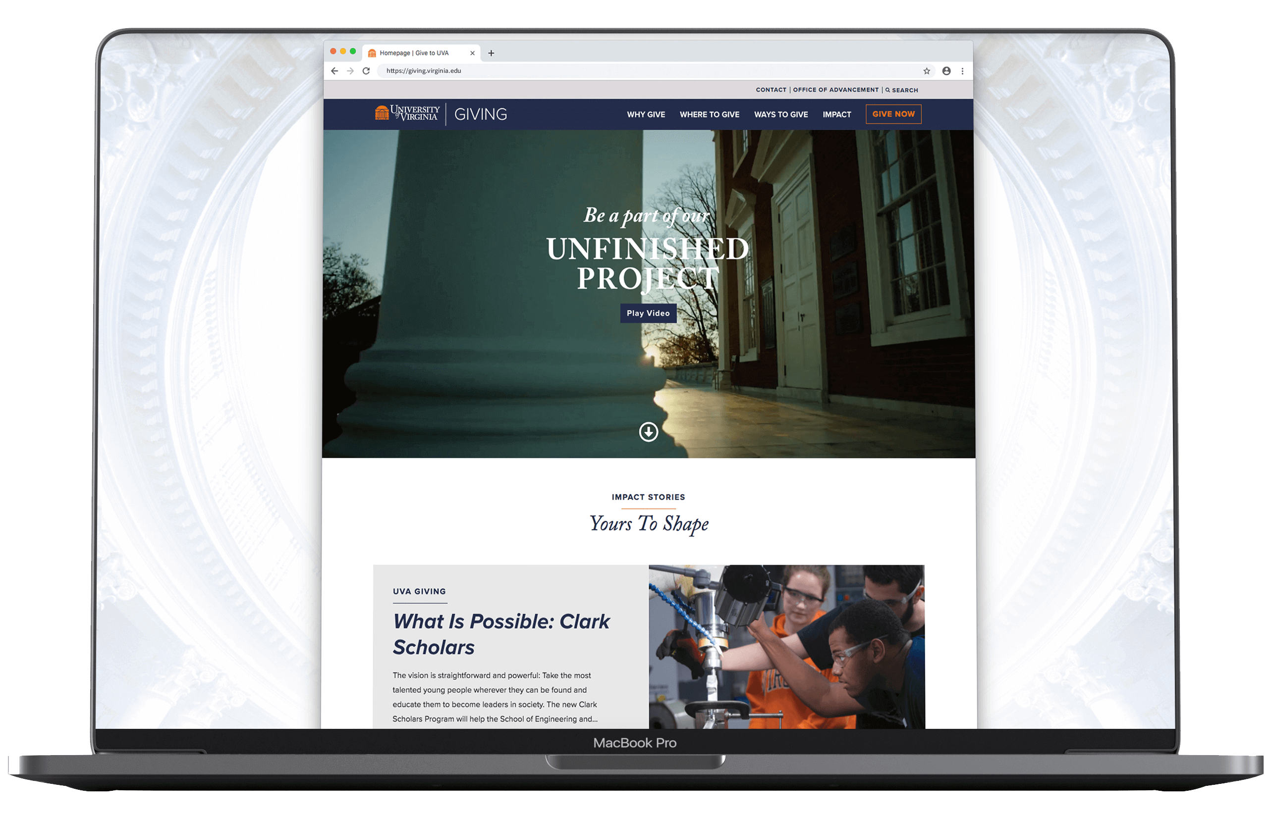 UVA Giving Website Homepage
